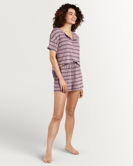 Striped Drop Shoulder Pyjama Tee