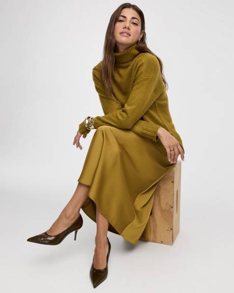 Satin A-Line Midi Skirt