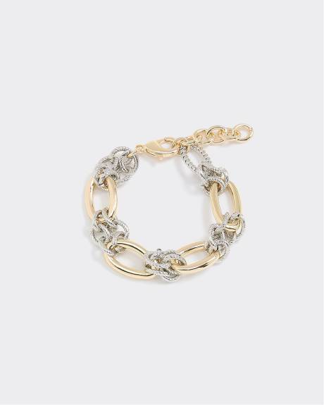 Two-Tone Chunky Link Chain Bracelet