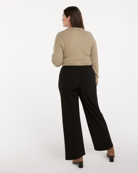 Solid Wide-Leg Trousers