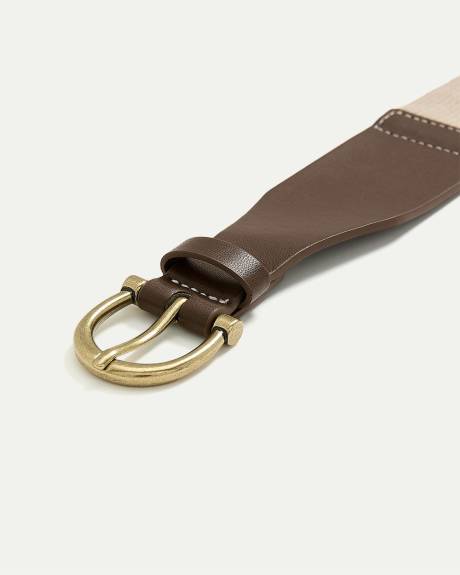 Faux Leather Elastic Belt