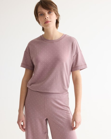 Short-Sleeve French Terry Pyjama Top - R Line
