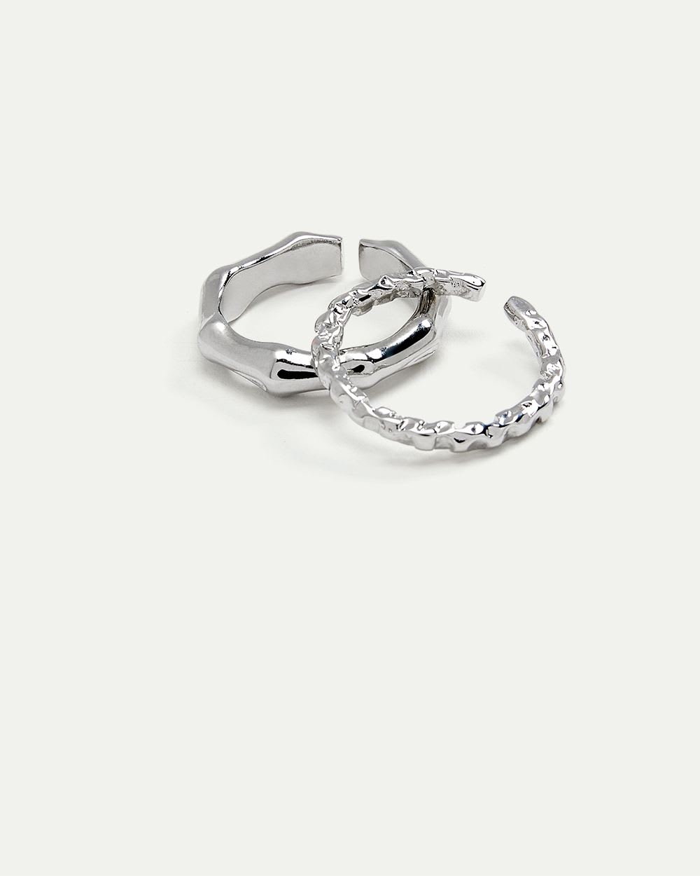 2-Pack Textured Opened Rings