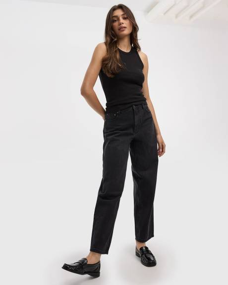 High-Rise Barrel Jeans - Petite