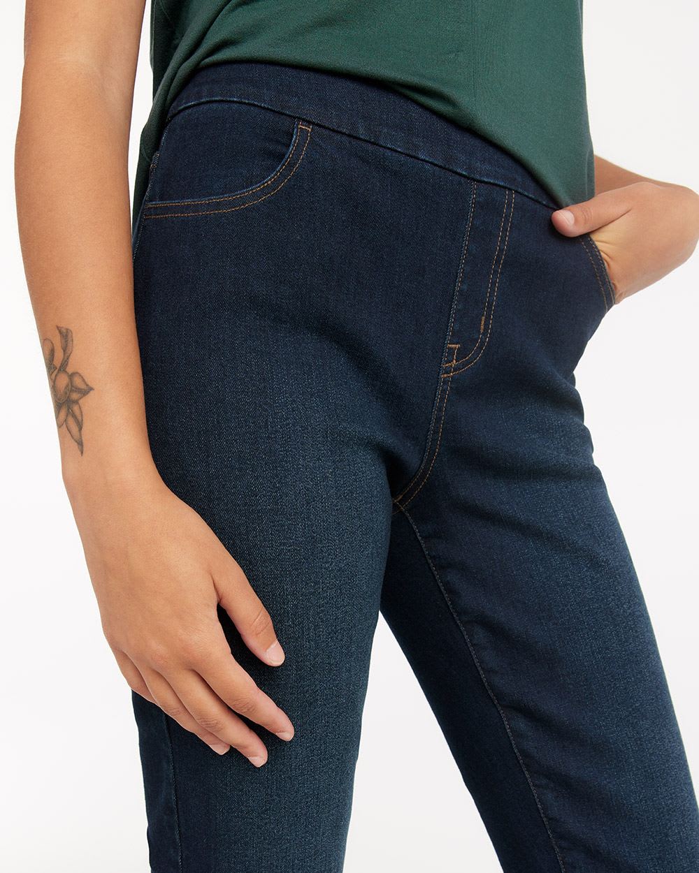 Mid-Rise Dark Wash Jeans with Straight Leg, The Original Comfort - Petite