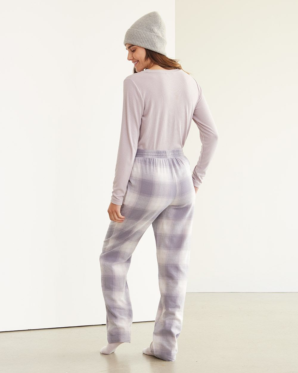 Pantalon pyjama à jambe droite en flanelle, R Line