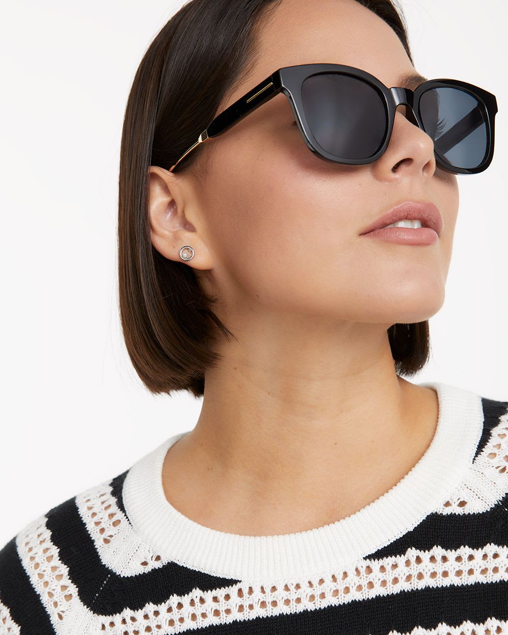 Black Sunglasses with Golden Ear Pieces