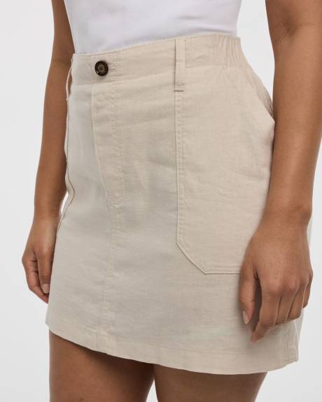 Jupe-short en mélange de lin
