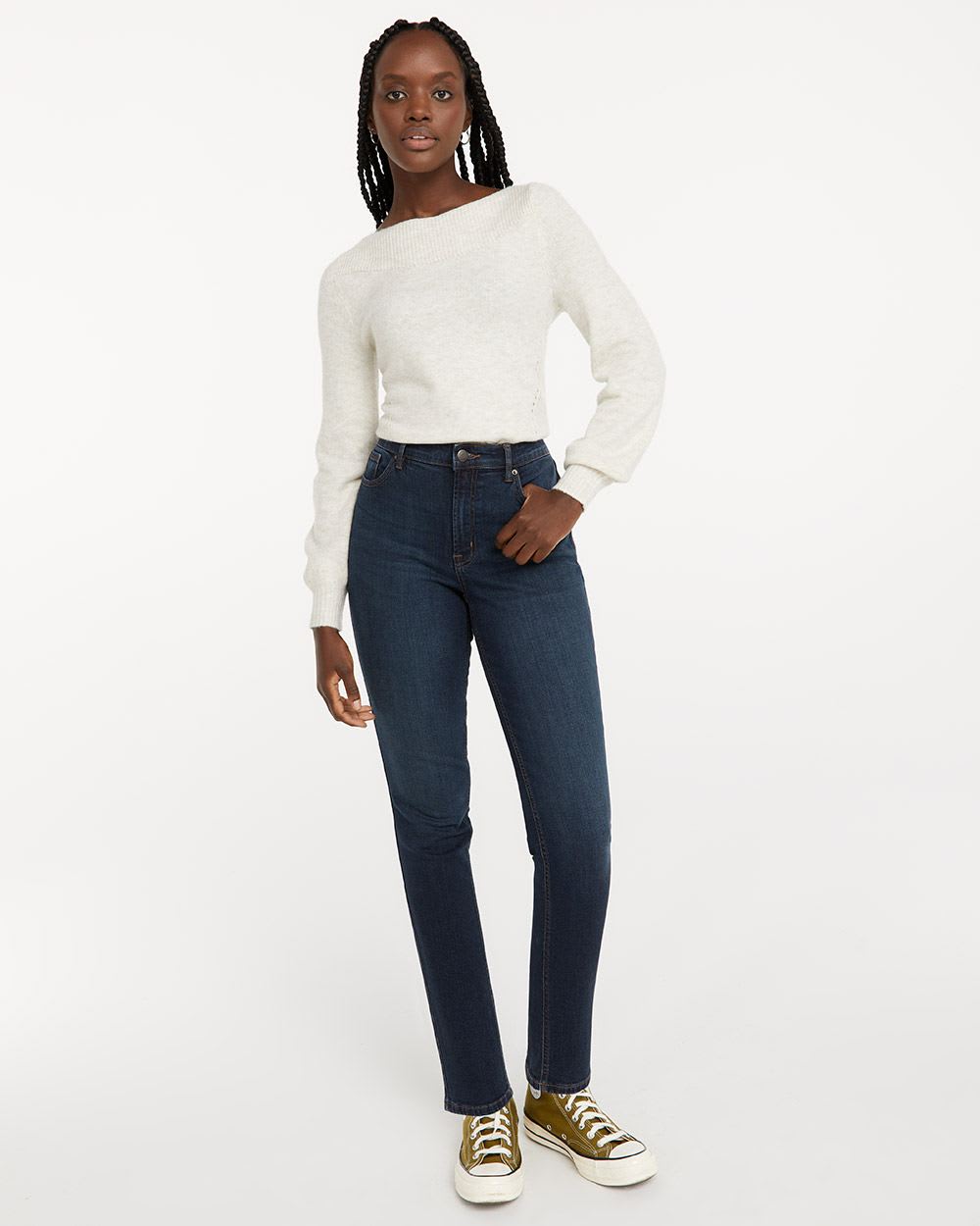 High-Rise Dark Wash Jean with Slim Leg, The Vintage - Tall