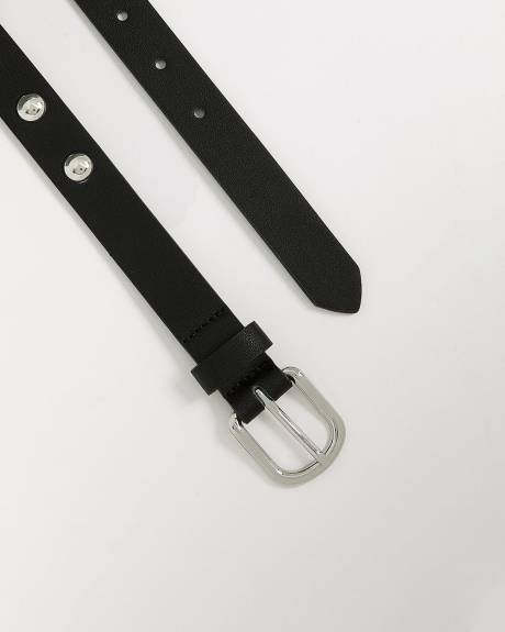 Ceinture en faux cuir à clous