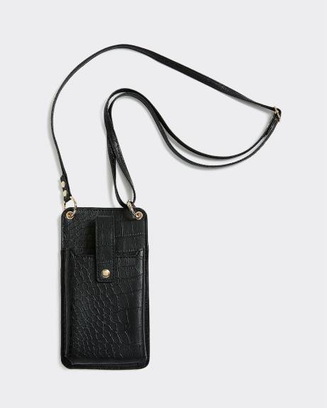 Faux-Leather Cross-Body Phone Bag
