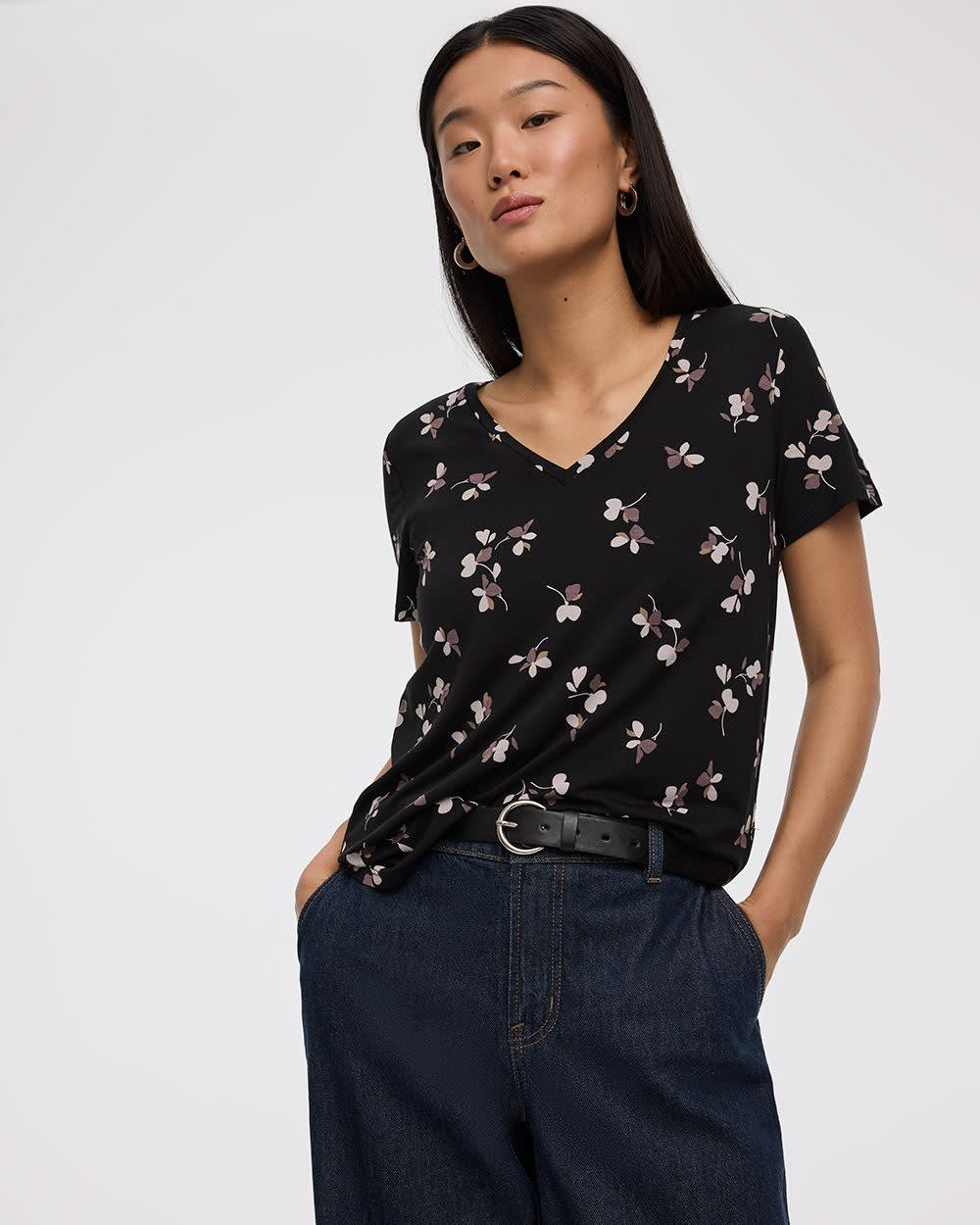 T-shirt &agrave; col V - R Essentiels