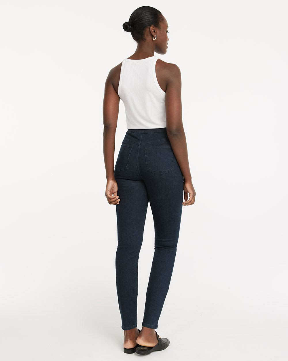 High-Rise Dark Wash Legging with Back Pockets, The Original Comfort - Tall