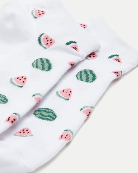 Cotton Anklet Socks with Watermelons