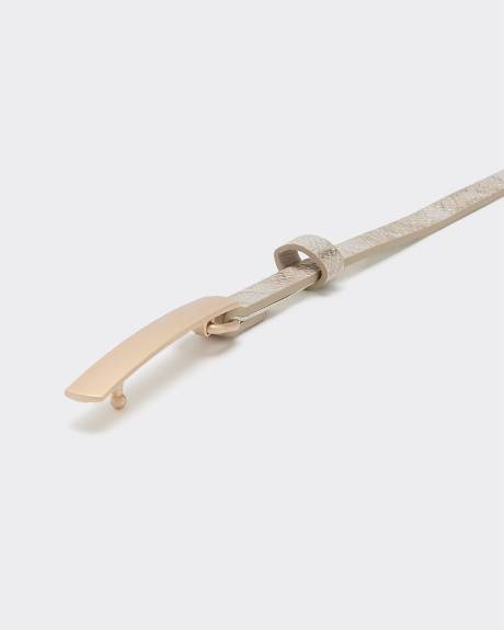 Skinny Faux-Leather Belt with Snakeskin pattern