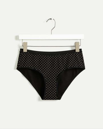 Printed Cotton Hipster Panty with Mesh