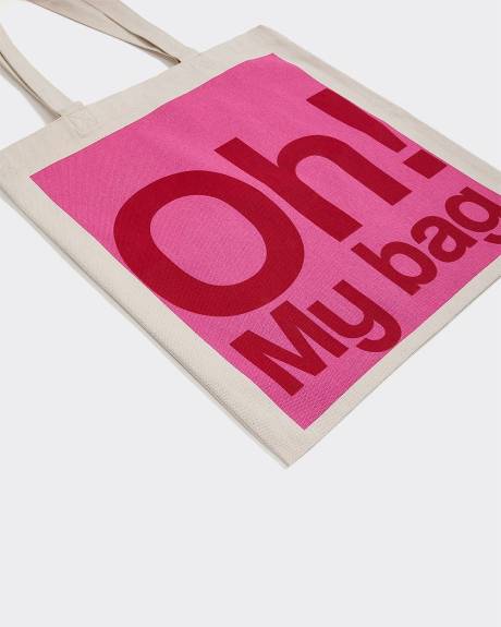 Sac fourre-tout en toile de coton avec citation