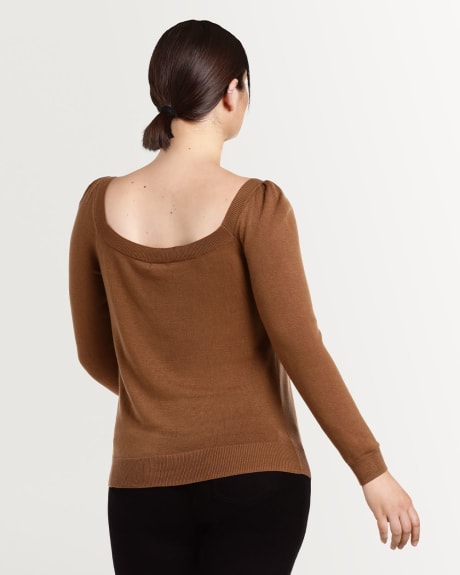 Knit Sweetheart Neck Pullover