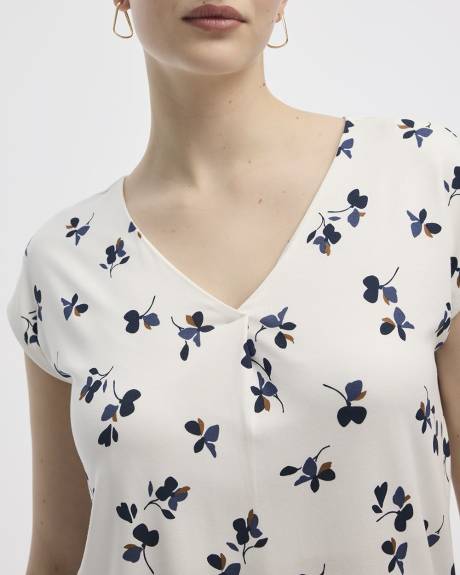 Tunique à manches très courtes et col V