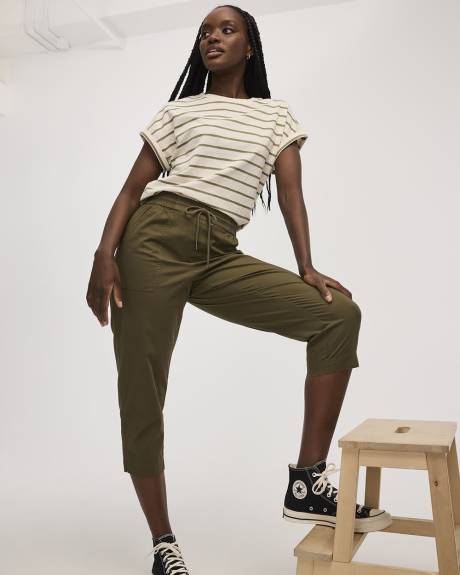 Pantalon capri en popeline - Petite