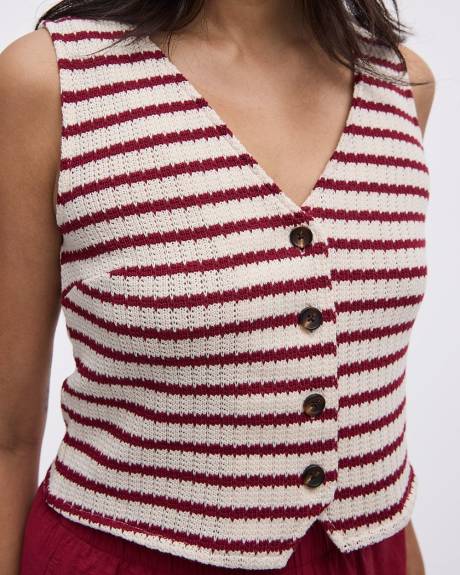 Striped Knit Vest