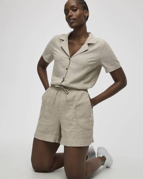 Linen-Blend Shorts with Drawstring