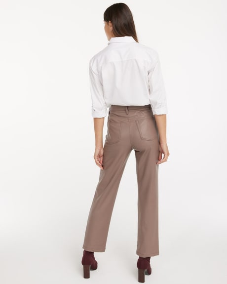High-Waisted Straight-Leg Faux Leather Pants - Tall