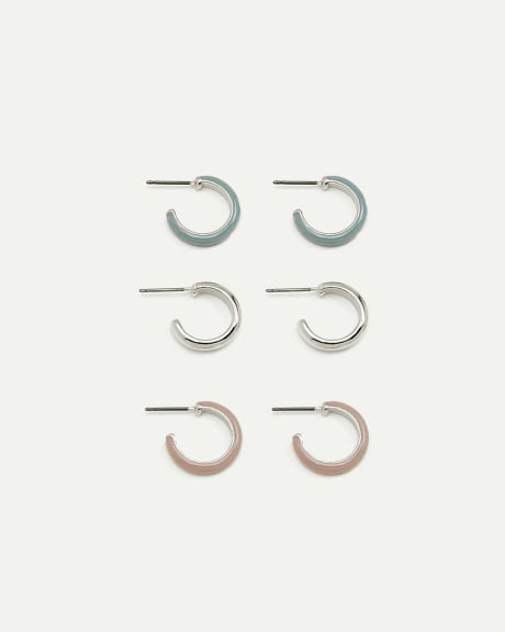 3-Pack Small Hoop Earrings