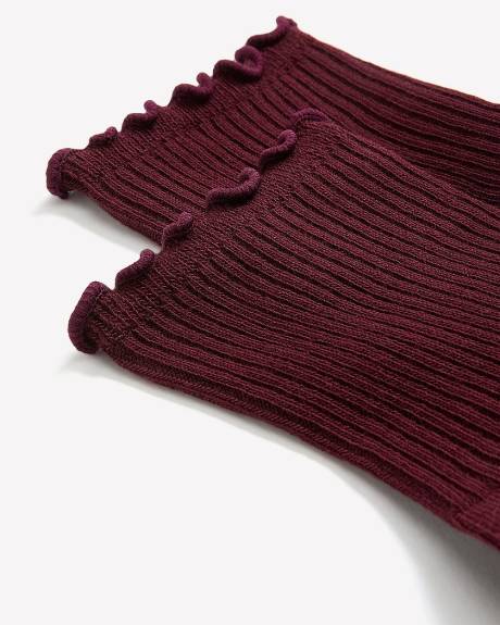 Bas cheville en coton avec ourlets ondulés