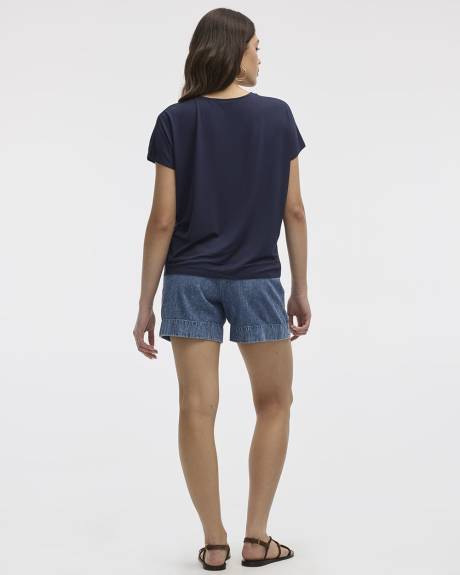 T-shirt à manches courtes dolman et col bateau