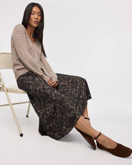 Satin A-Line Midi Skirt