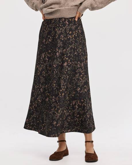 Satin A-Line Midi Skirt