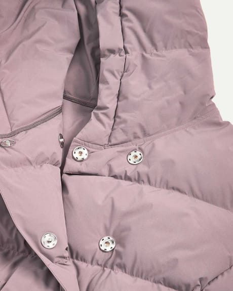Pillow Collar Hooded Wrap Coat