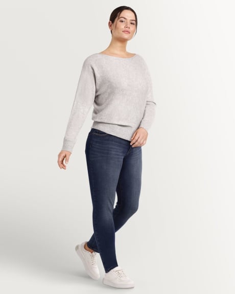Boat Neck Cashmere Blend Pullover with Dolman Sleeves R Essentials