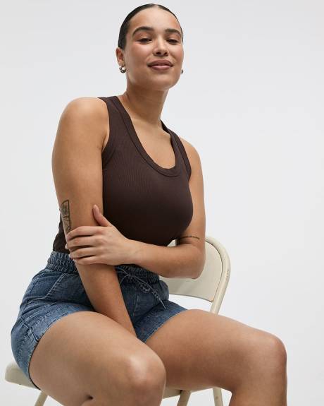 Scoop-Neck Ribbed Tank