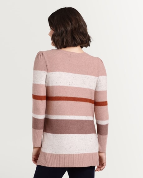 Chandail blocs de couleurs en tricot à encolure ronde – Petite