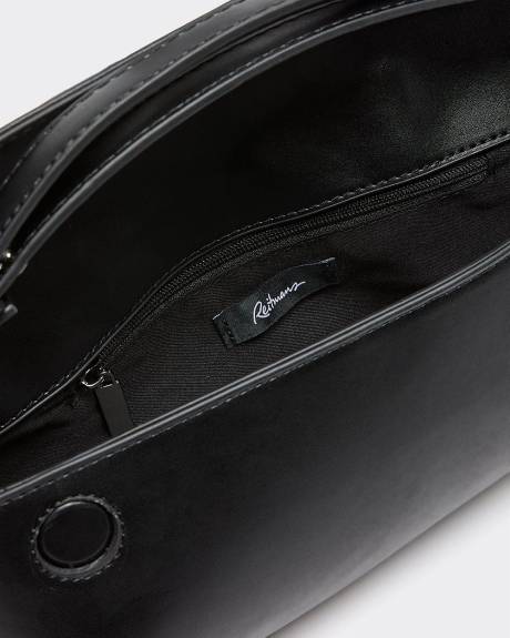 Sac structuré à bandoulière en faux cuir