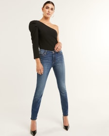 Padded One Shoulder Knit Top