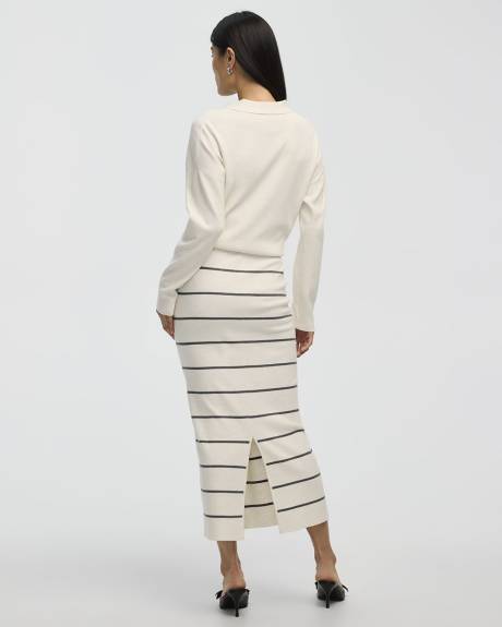 Fitted Knit Midi Skirt