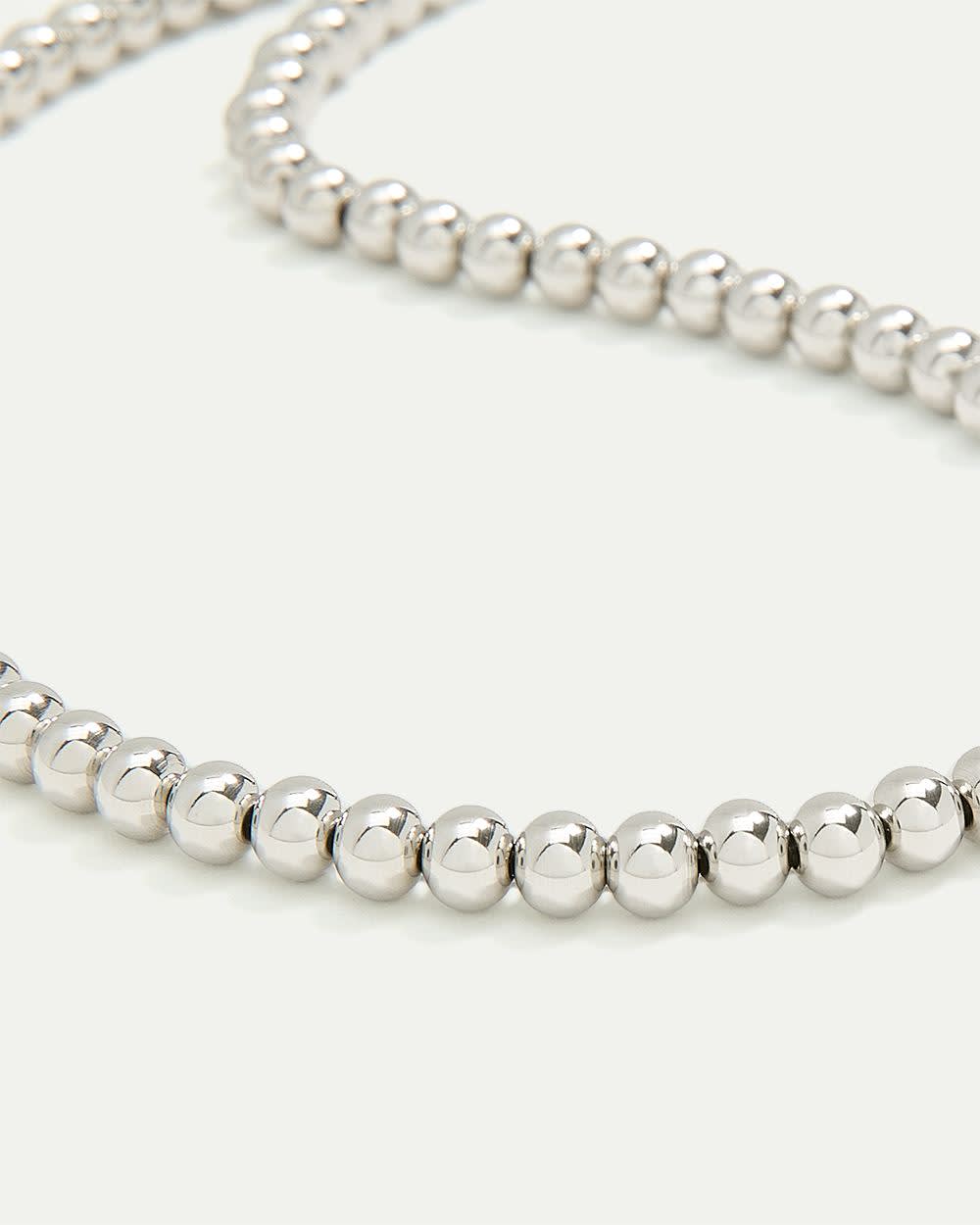 Stainless Steel Beaded Short Necklace