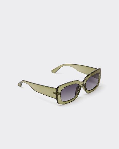 Rectangular Green Sunglasses