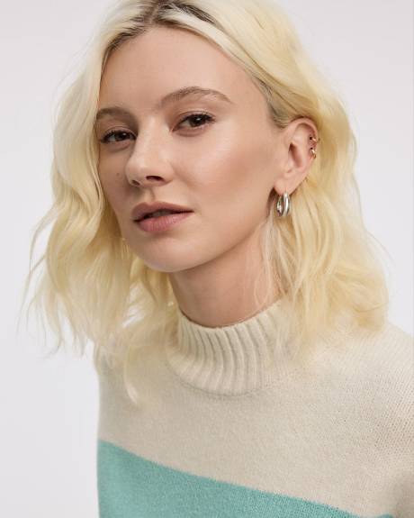 Pull ample à manches longues et col montant