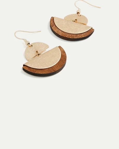 Boutons d'oreilles à pendentifs en bois