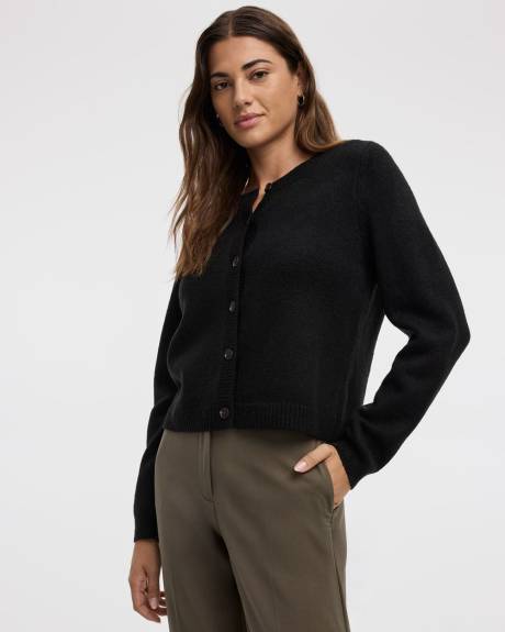 Long-Sleeve Crew-Neck PlushSoft Cardigan