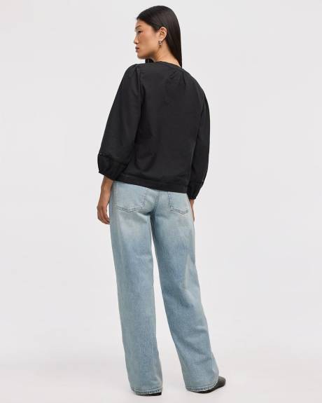 Blouse with Fagoted Details