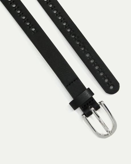 Skinny Faux Leather Belt