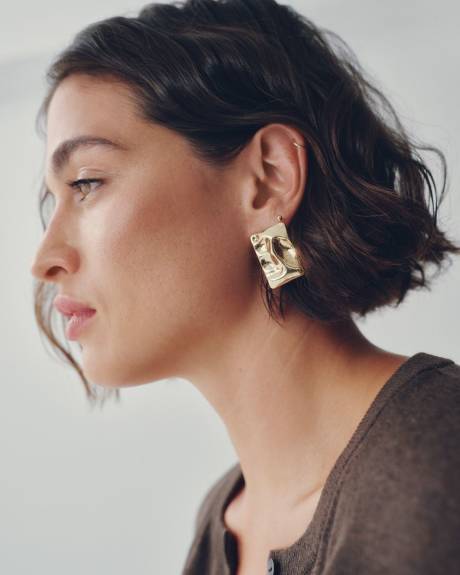 Organic Rectangle Earrings