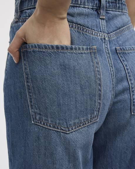 High-Rise Denim Bermuda