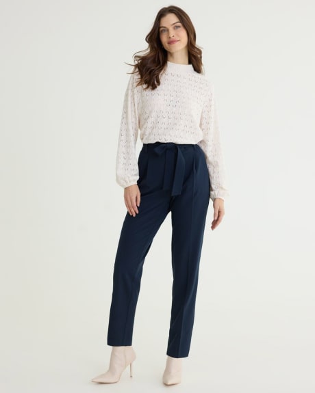 Tapered-Leg High-Rise Pant with Sash