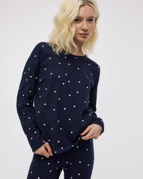 Long-Sleeve Top and Jogger Cotton Pyjama Set